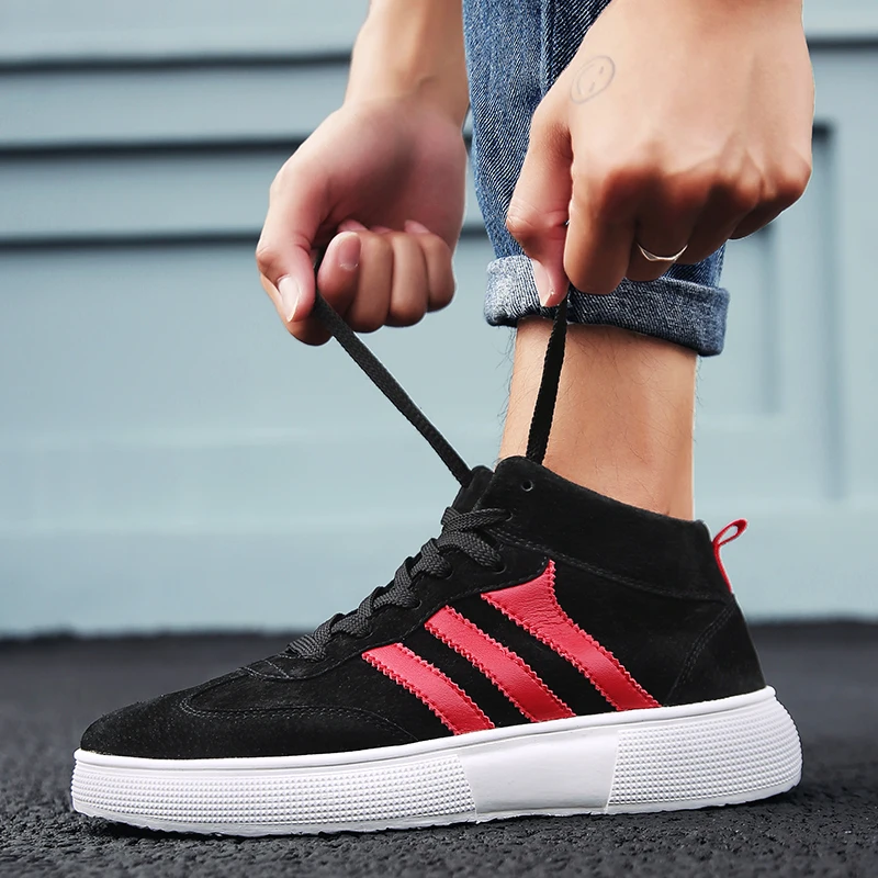 Мужская зимняя обувь Бархатная повседневная с высоким берцем Сохраняющие тепло