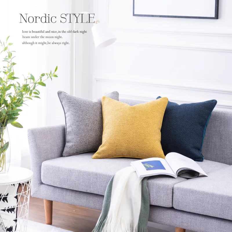 9 цветов, нордическая хлопковая льняная наволочка для дивана 30*50 45*45 53*53, утолщенная Подушка, Наволочка на стул, офисное, домашнее, декоративная наволочка