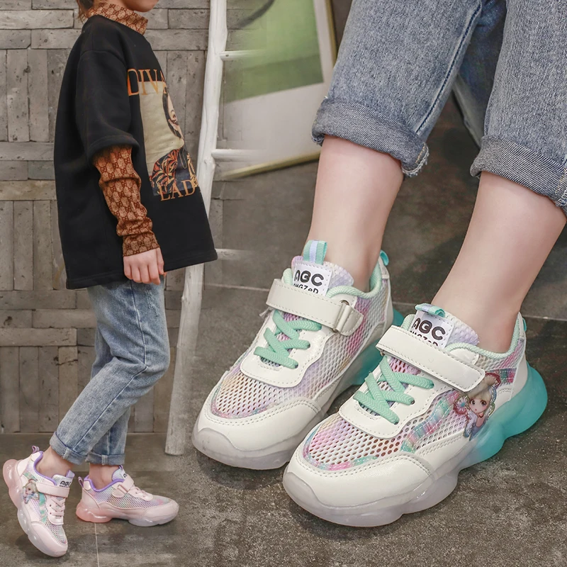 

CSBL Summer Baby Shoes Fashion Girl's Convenient Velcro Cartoon Sneakers Boys' Breathable Soft Sole Shoes