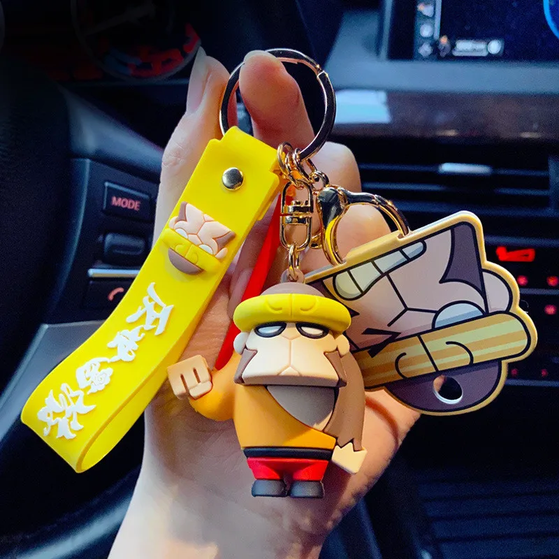 

World-Weariness West Trip Keyring Female Cute Sun Wukong Car Keychains Pendant Creative Bag Keychain Ugly Monk Hanging Drop
