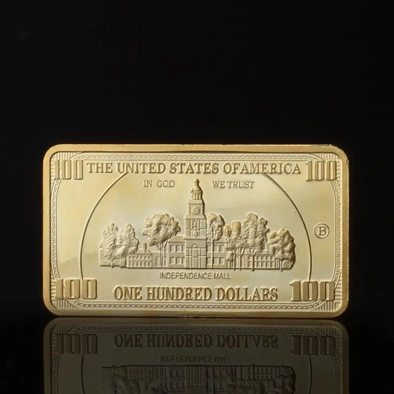 Сувенирная монета памятная 24 к позолоченная современный слиток бар коллекция