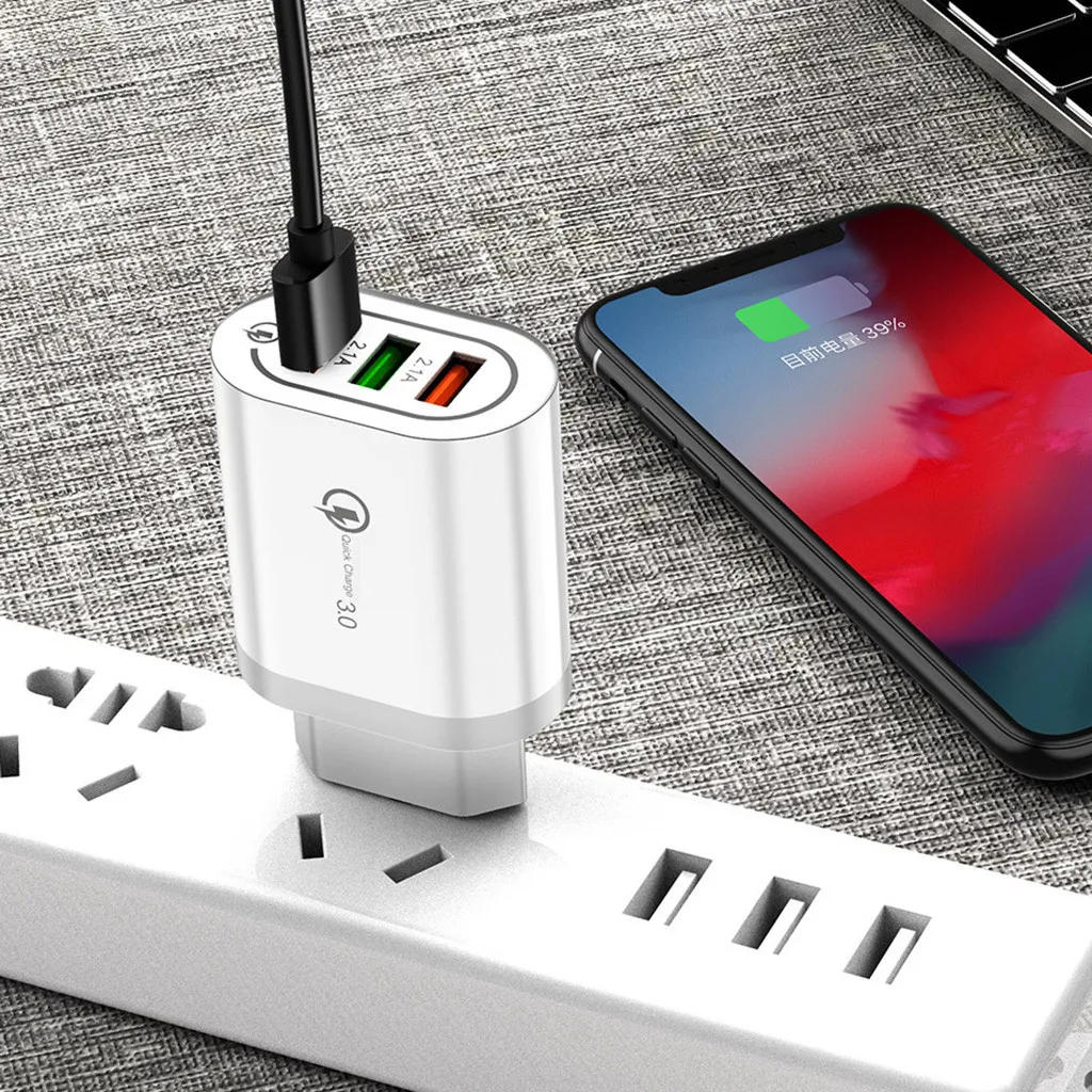 Быстрая зарядка US 18W для QC 3 0 5V / 2A 3-USB зарядное устройство путешествий источник