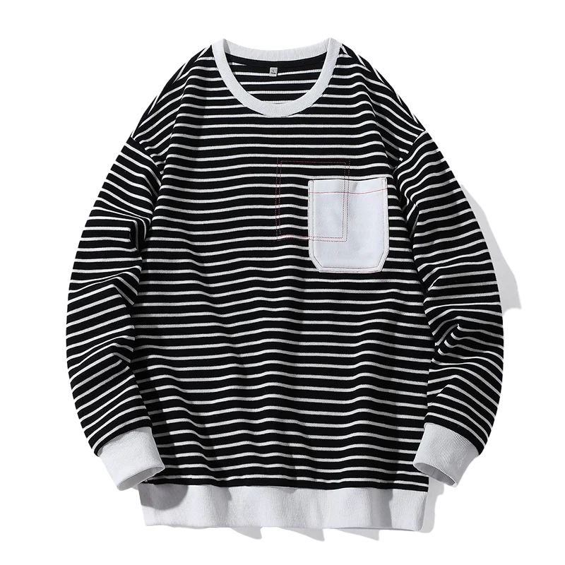 Толстовка мужская с круглым вырезом модная весенняя Свободная кофта длинным