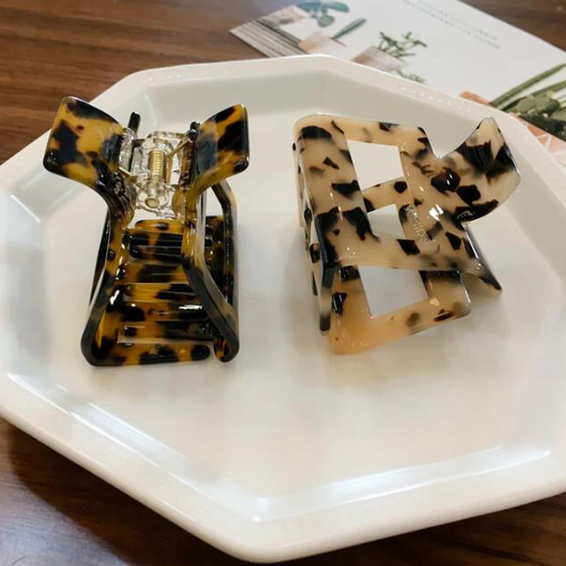 Square Acetate Acrylic Korean Hair Clips Girls Hairpins Crab Claws Clamp Accessories for Women 2020 Banana Grips Slid |