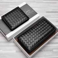 premium soft sheepskin genuine leather luxurious handmade knitting men wallets 2021 newest 3 sizes series bi fold folio purses