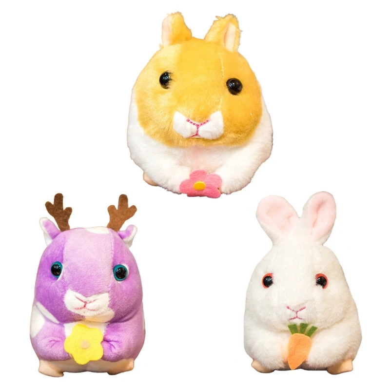 

3.94x3.94in Fine Cotton Wind-up Toy Cute Hamster/Rabbit/Deer Shaped Kids Holiday Birthday Gift Cute Christmas Supplies