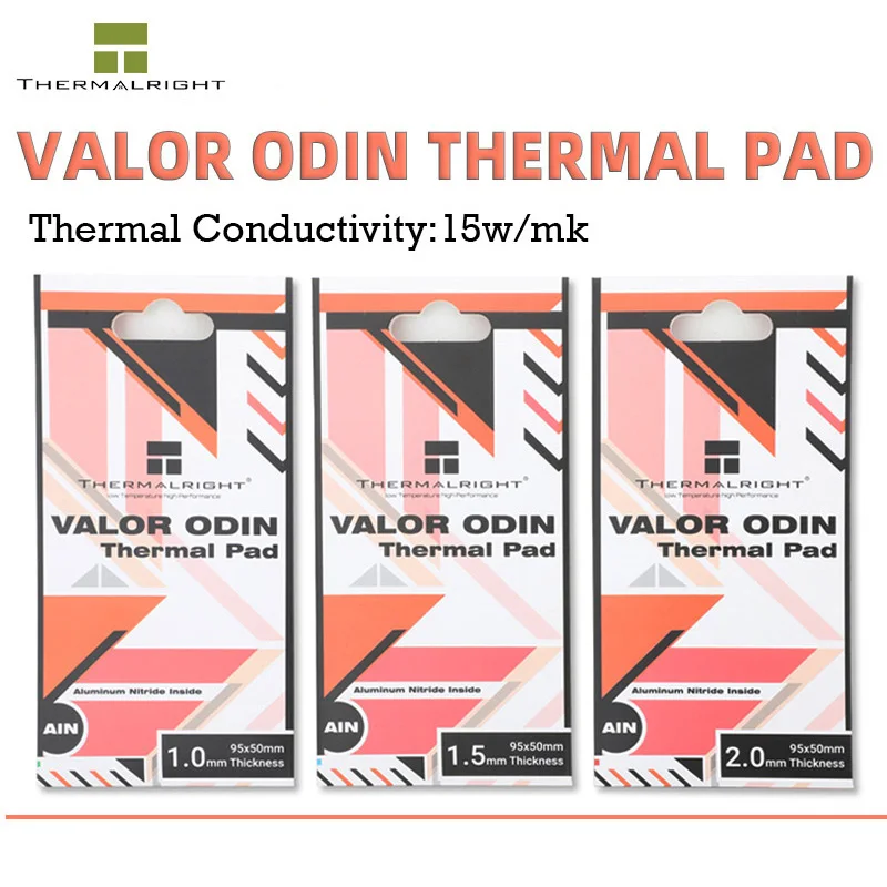 

Термальная правая 100% оригинальная термальная Подушка VALOR ODIN 15 Вт/МК для RAM Heat Disspation GPU Силиконовая накладка, 95x50 мм, 1,0 мм, 1,5 мм, 2,0 мм