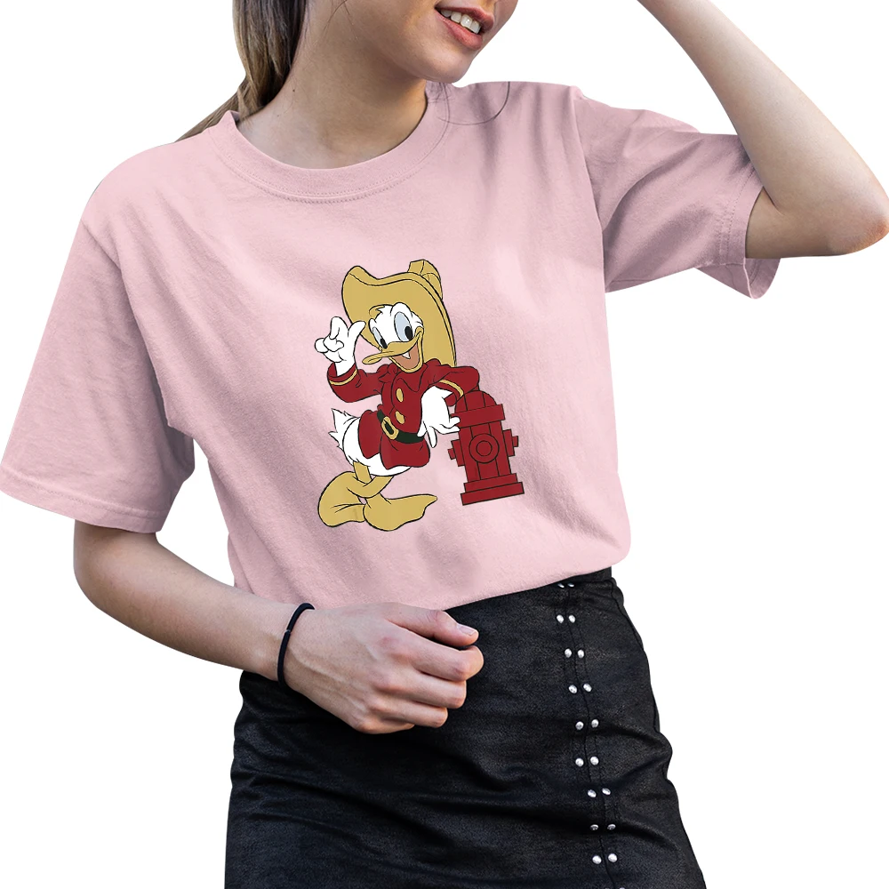 

Fashion Disney Women T-shirts Dropship Summer New Products Outdoor Donald Duck Cartoon Printing Four Seasons T Shirts Female Top