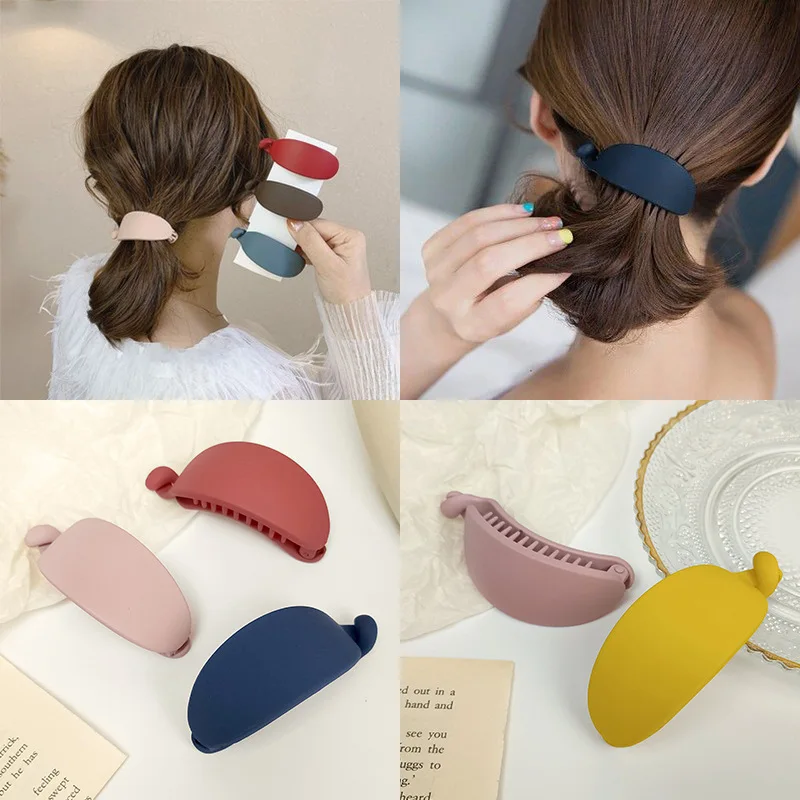 

New Cute Candy Colors Banana Shape Hair Claws Women Girls Sweet Hair Clips Ponytail Holder Hairpins Fashion Hair Accessories