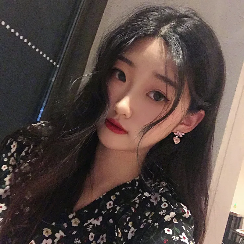 Женские милые серьги с бантом корейские и японские Серьги блестками розовыми