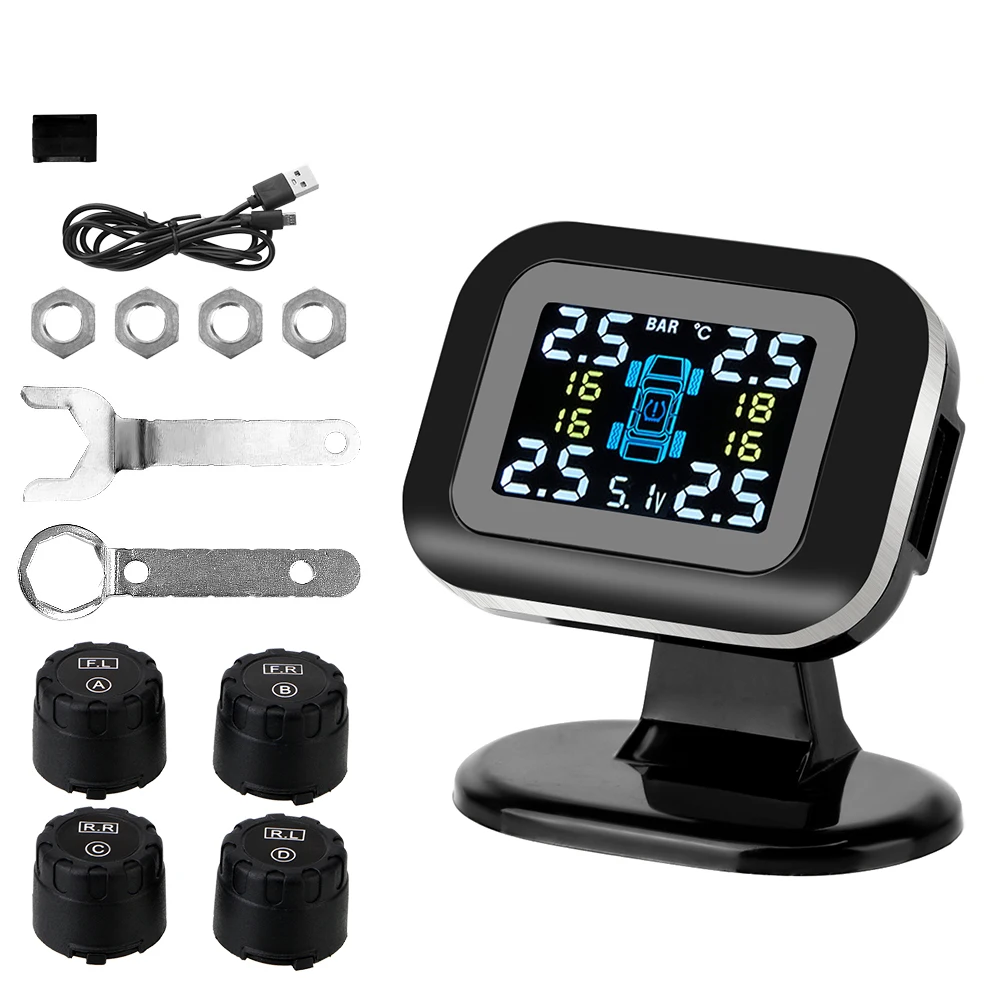 Система мониторинга давления в шинах TPMS прибор для контроля с 4 внешними