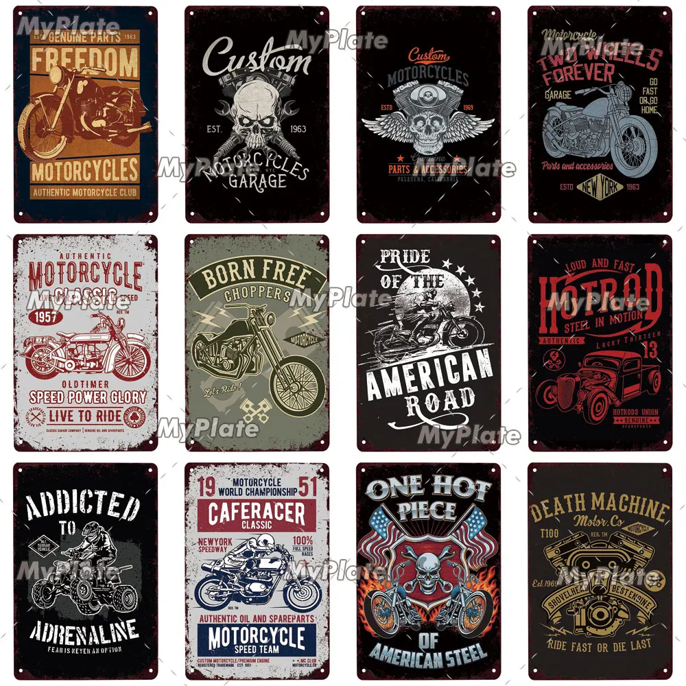 Cafe Racer металлический знак Винтаж Жестяная Табличка с надписью Настенный декор