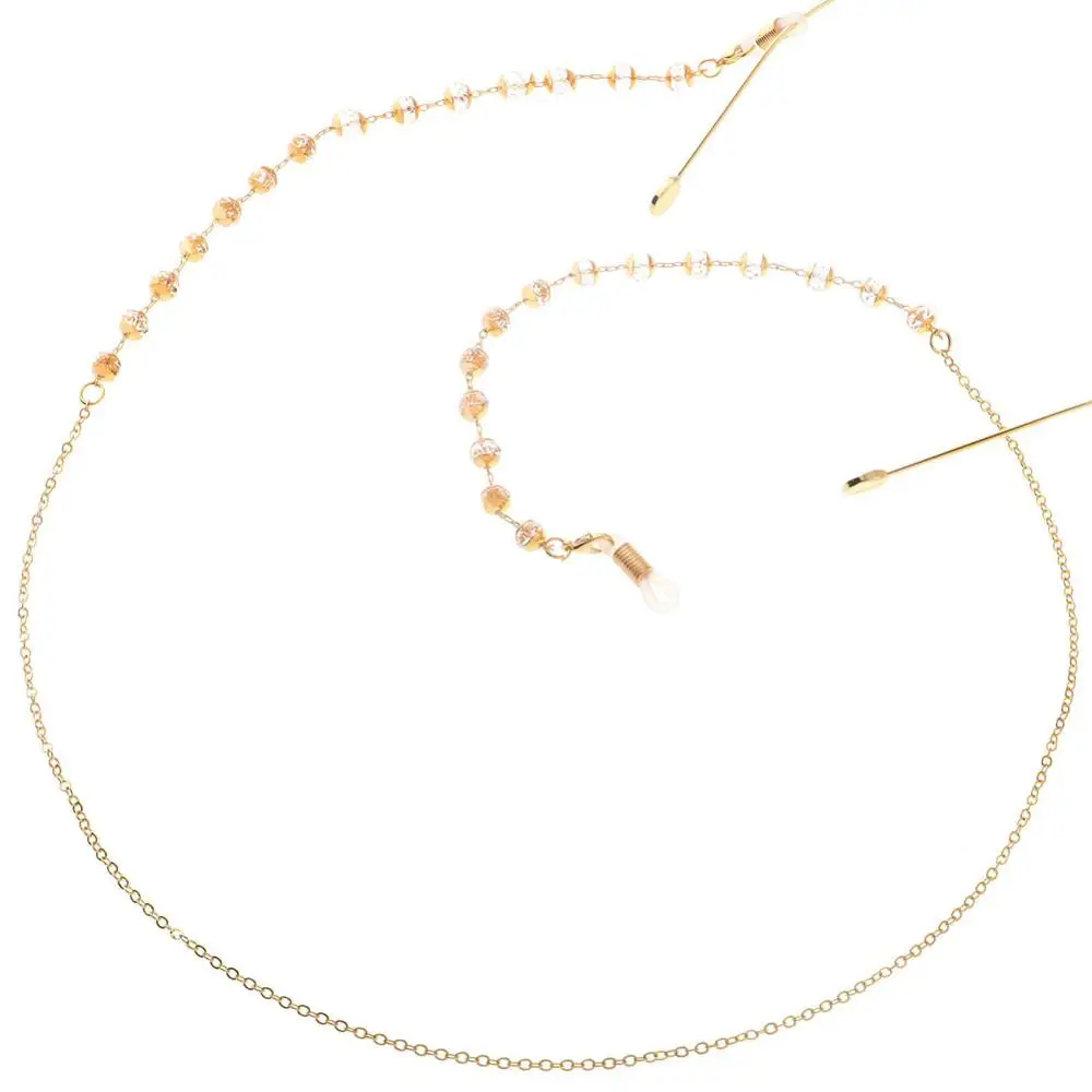 Модные золотые прозрачные бусины для солнцезащитных очков ремешок ожерелье