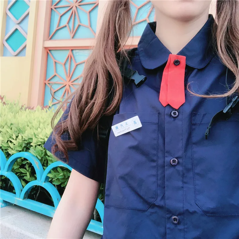 

Small fresh Tie JK White Blouse female Student College style Short-sleeved Loose Japanese Brooch Shirt Loose Sweet Wild Tops