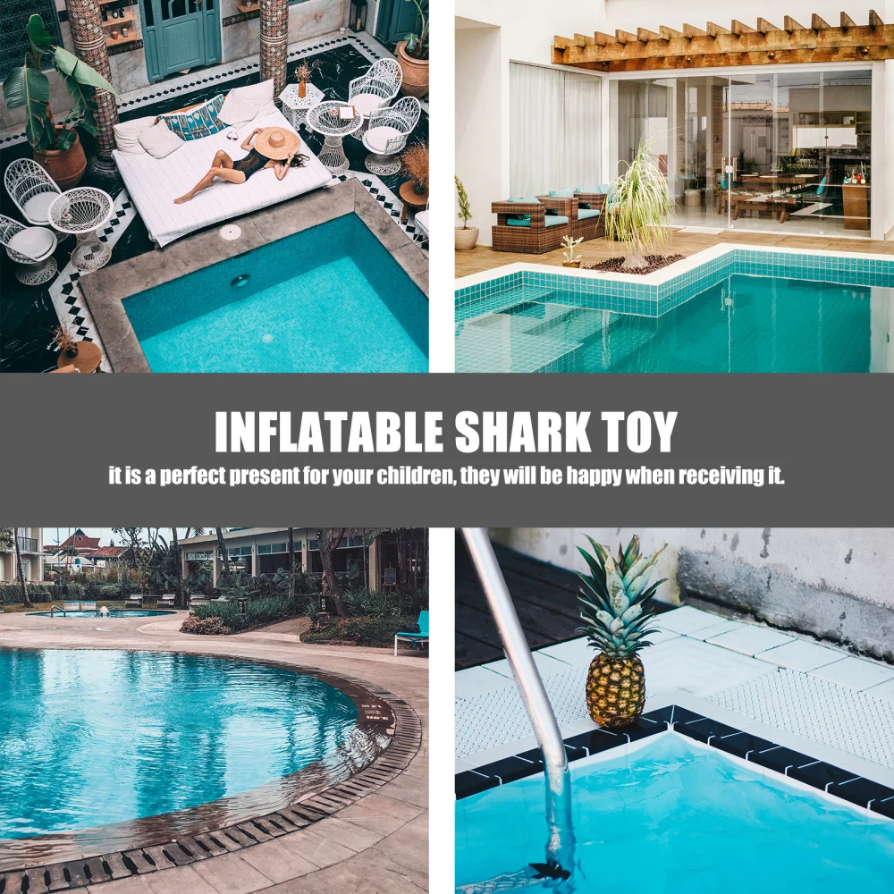 

1 Pc Floating Swimming Plaything Inflatable Shark Air-filled Shark Plaything
