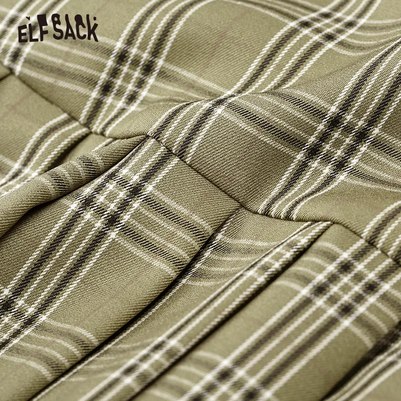 Женские Облегающие юбки ELFSACK повседневные однотонные клетчатые А силуэта в