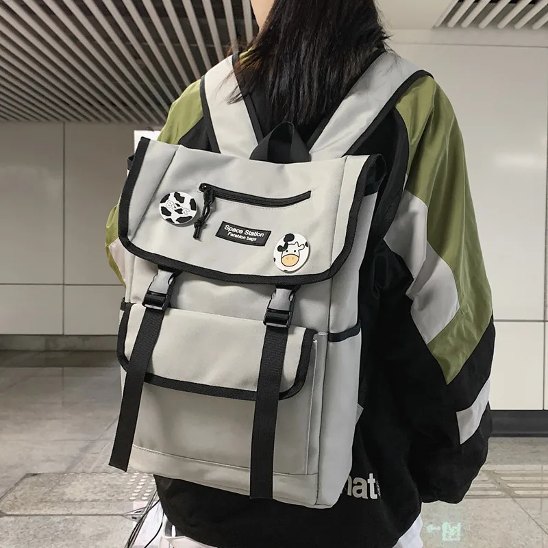 

Вместительный Классный рюкзак для старших классов пара альпинизма дорожная сумка водонепроницаемый студенческий нейлоновый рюкзак мужск...