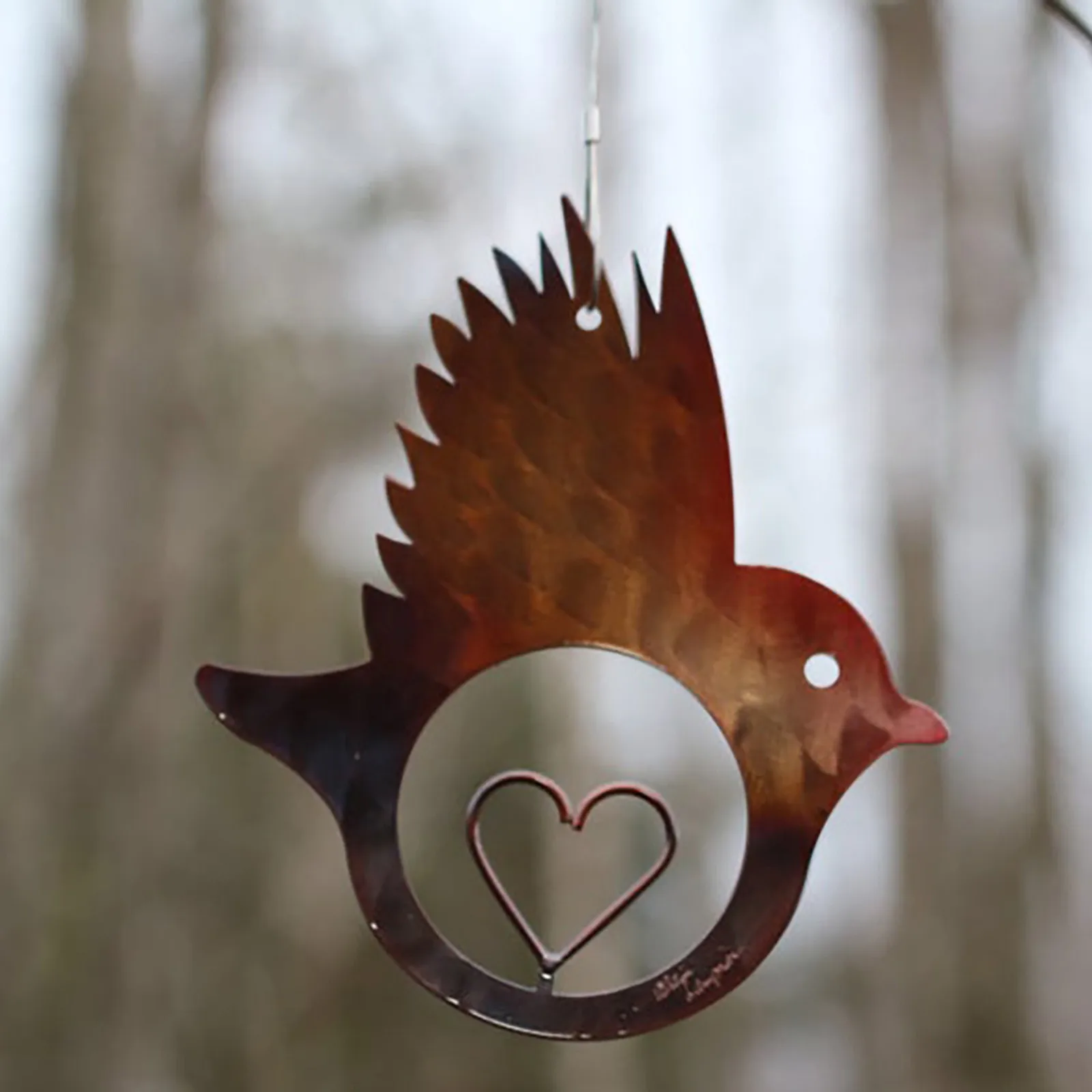 Wind Chimes Decoration Metal Art Home Iron Bird Heart-shaped Hollow Room Decor Indoor And Outdoor Decorations | Дом и сад
