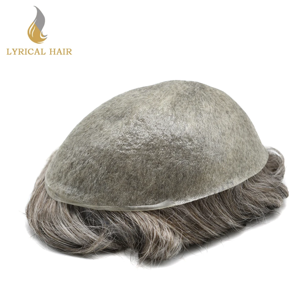 Невидимая линия волос ультра тонкая кожа V-loop мужские s Toupee человеческие волосы