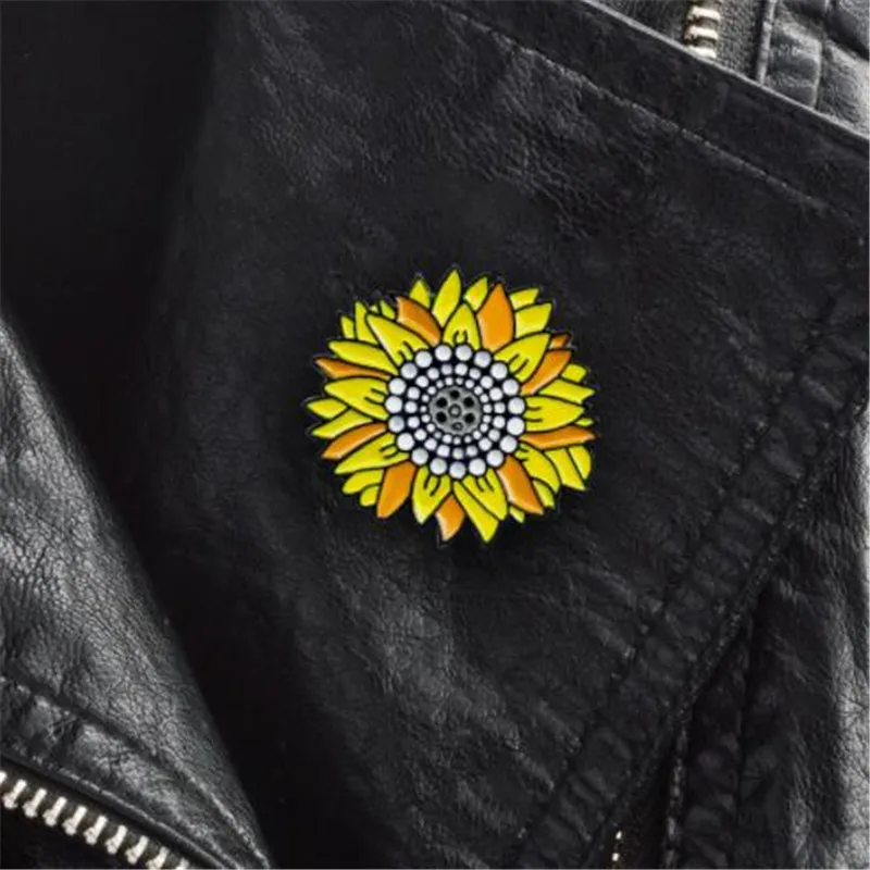 Булавка WKOUD с изображением фургона подсолнуха брошь цветком эмалированные