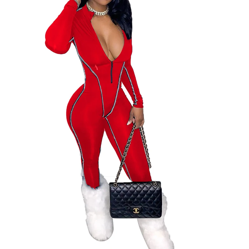 

2021 Western Style Autumn and Winter Bozhi New European and American Street Trend Tooling Overalls Solid Color All-match