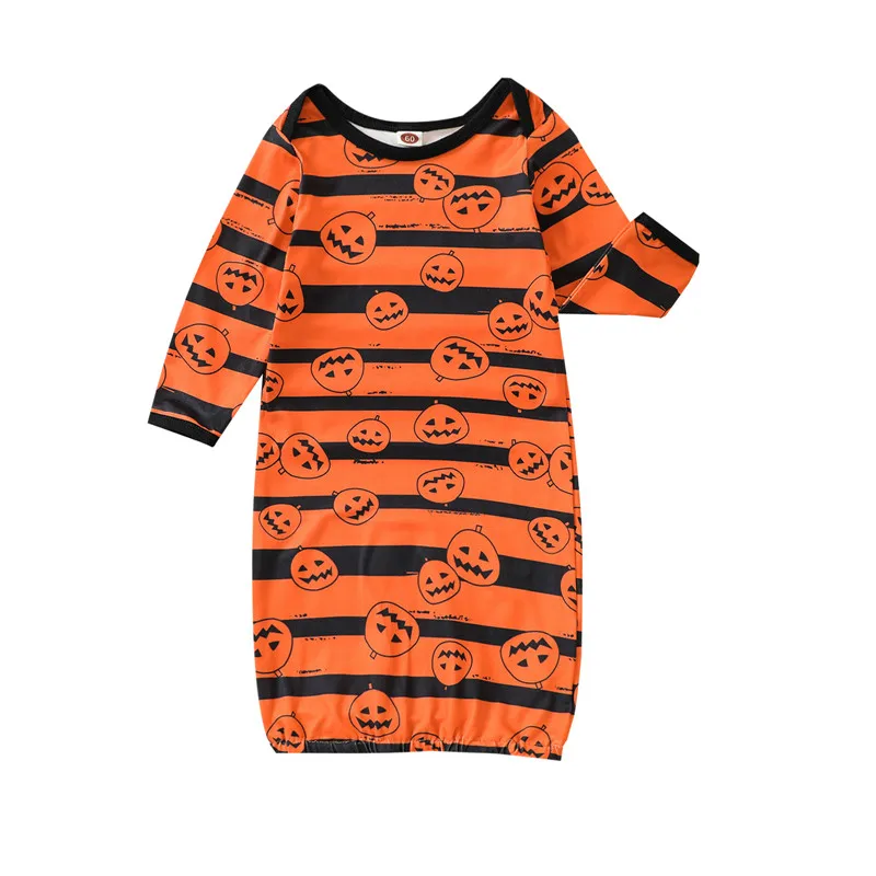 

Спальный мешок на Хэллоуин для маленьких девочек и мальчиков, повседневная Милая осенняя одежда с длинным рукавом и круглым воротником, с п...