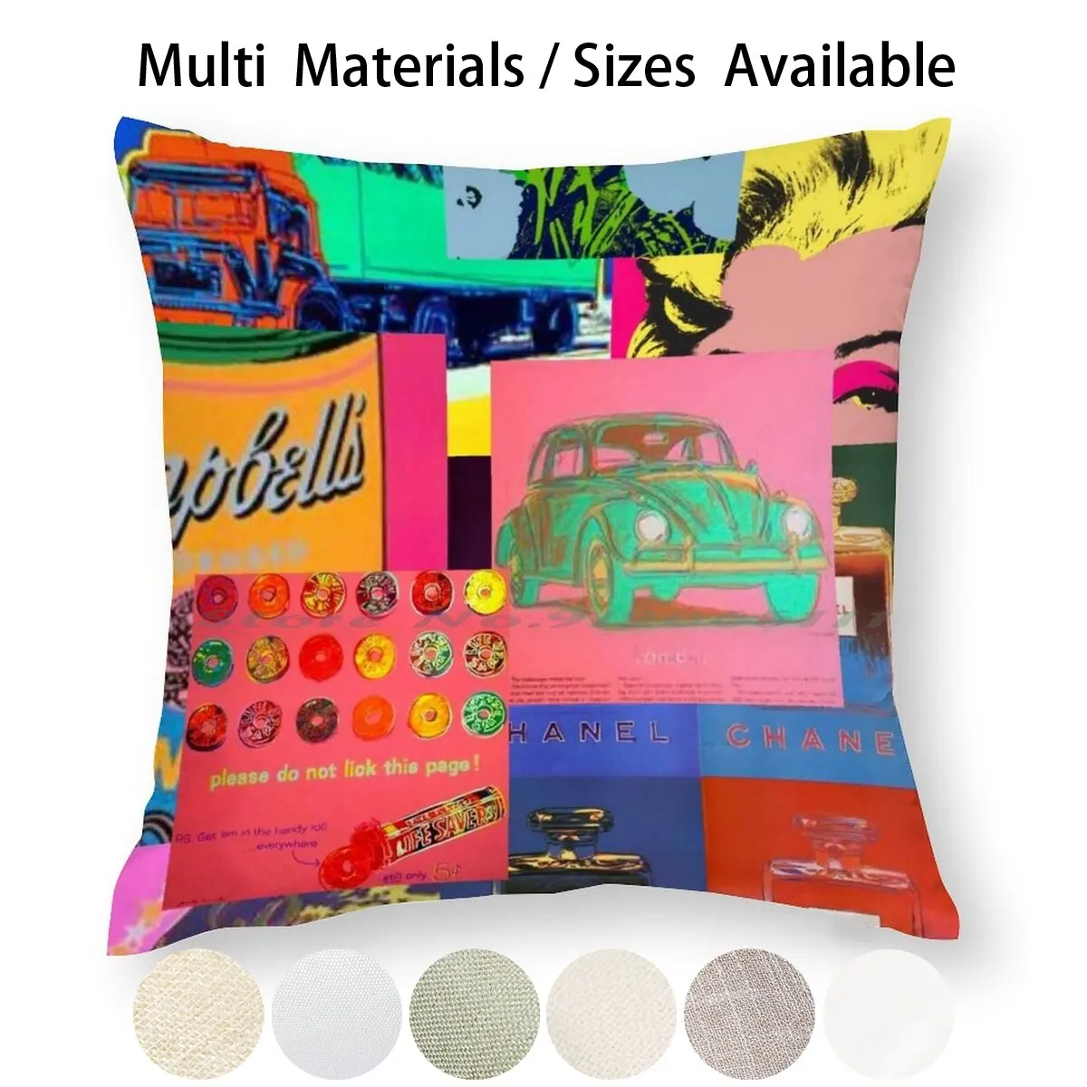Коллаж Подушка Чехол Наволочка хлопковая льняная коллаж поп-арт Веселая