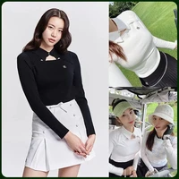 new spring golf sweater wool round neck sweater for women golf enthusiasts golf sexy trend clothing for women golf apparel