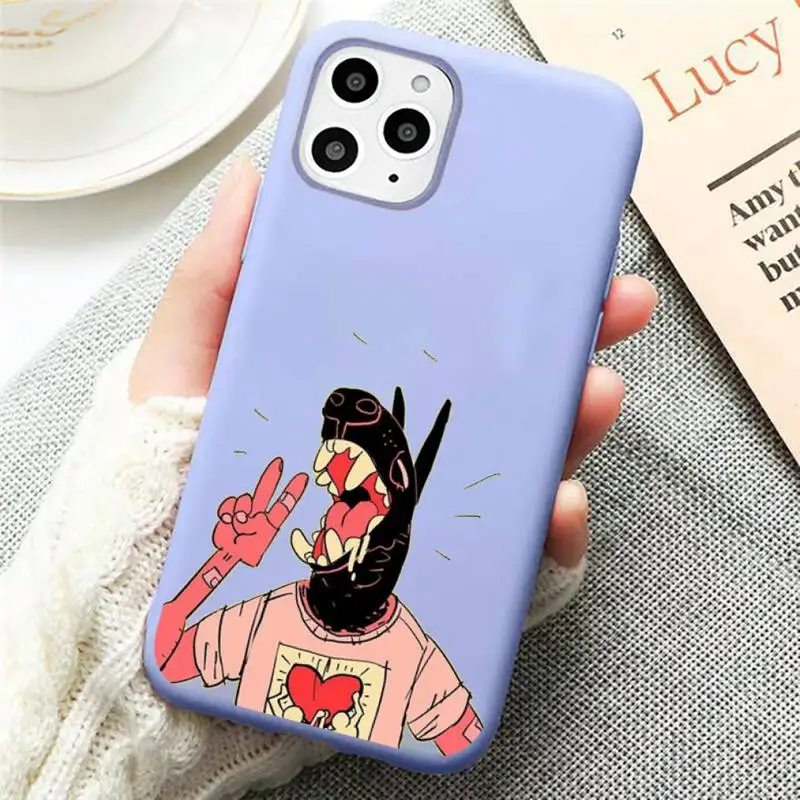 

Polly Nor painting art Phone Case Candy Color Violet for iPhone 11 12 pro XS MAX 8 7 6 6S Plus X SE 2020 XR