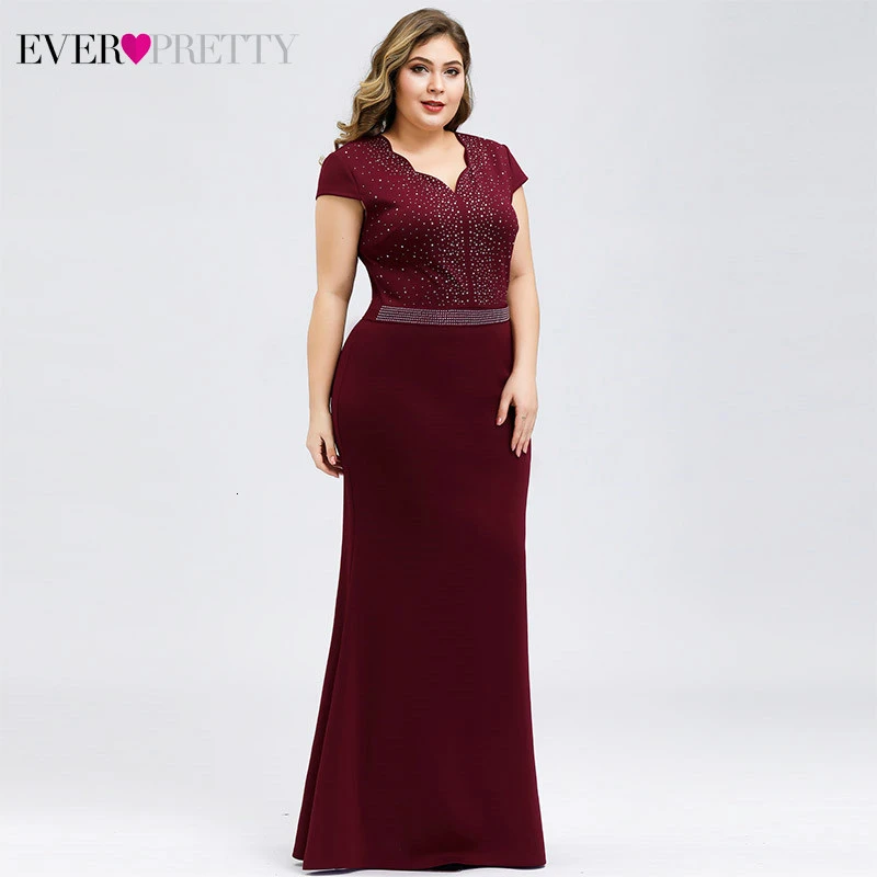 Черные вечерние платья размера плюс Ever Pretty EZ07623 элегантные длинные вечерние платья с v-образным вырезом и бусинами для свадебной вечеринки