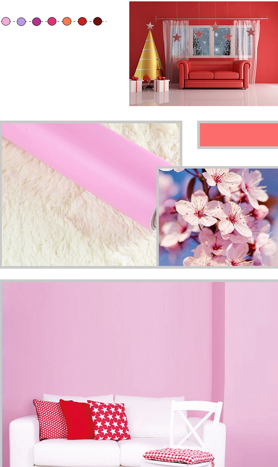 Vinyl PVC Self Adhesive Wallpaper Waterproof Furniture Renovation Cabinet Contact Paper Living Room DIY Wall Stickers Home Decor