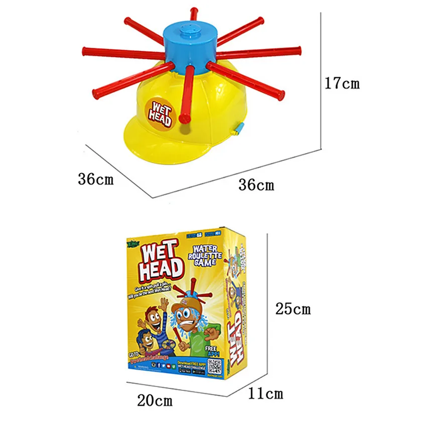 1 шт. головной убор для мокрой головы водная игра забавная рулетка вечеринка игры