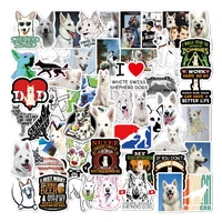 103050pcs white swiss shepherd dog graffiti dog sticker guitar fridge luggage guitar toy sticker wholesale