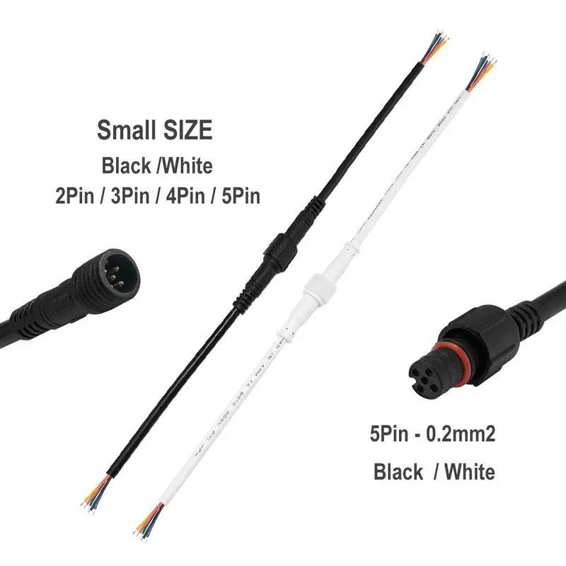 2pin/3pin/4pin/5pin водонепроницаемый соединительный кабель Мужской и Женский