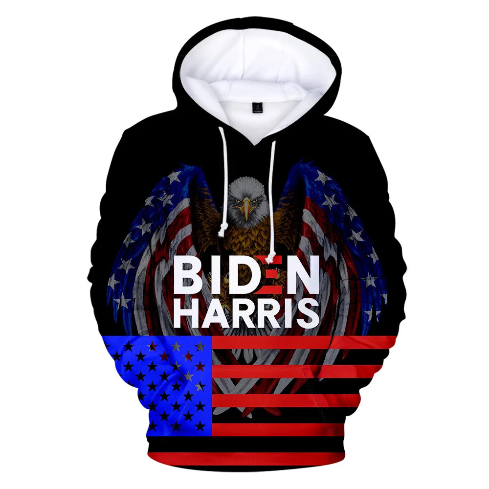 

US Presidential Candidate Joe and Partner Harris Digital Printed Hooded Sweatshirts Support Customization