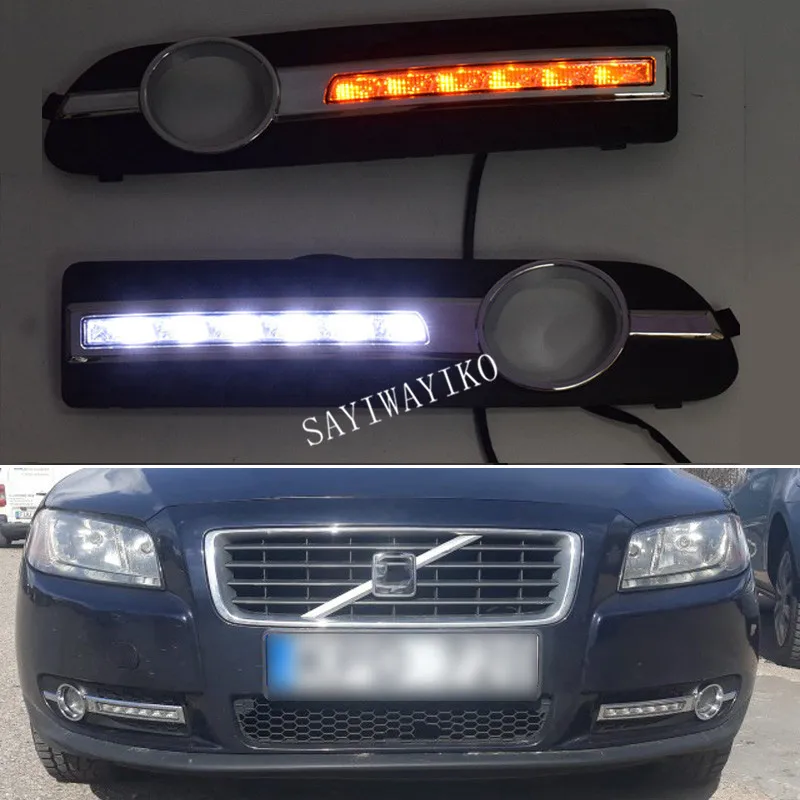 

Для Volvo S80 2009 2010 2011 2012 2013, реле желтых поворотов, Водонепроницаемый ABS Автомобильный светодиодный ДХО-светильник 12 В, светодиодный светильник дневного света