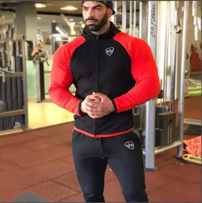 Sporting 2 Pieces Sweatsuit Men Clothes Printed Hooded Hoodies Jacket Pants Track Suits