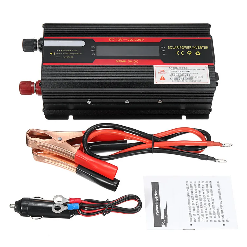 Car Inverter 4000W Peak Power Voltage Convertor Transformer DC 12/24V TO AC 110/220V Modified Sine Wave Converter + LCD Display |
