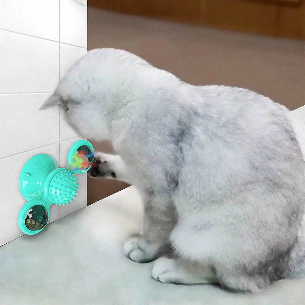 

Rotate Windmill Cat Toy Interactive Turntable Windmill Ball Whirling Toy with Catnip Cat Scratching Tickle Cat Training Supplies