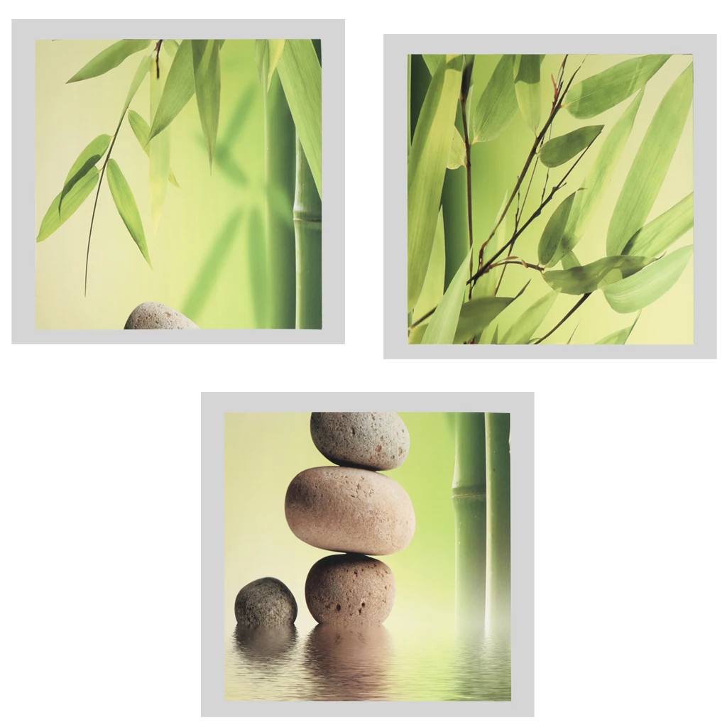 Картина маслом на холсте Бамбуковая 40x40 см 3 шт. | Дом и сад