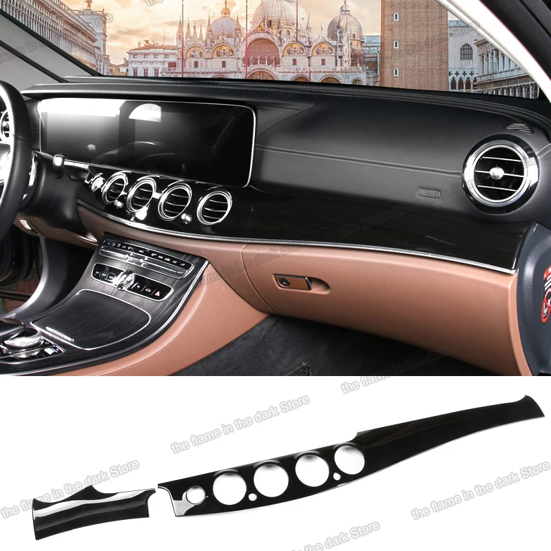 Панель приборной панели из углеродного волокна abs для Mercedes Benz E Class W213 E200 E300 2016 2017