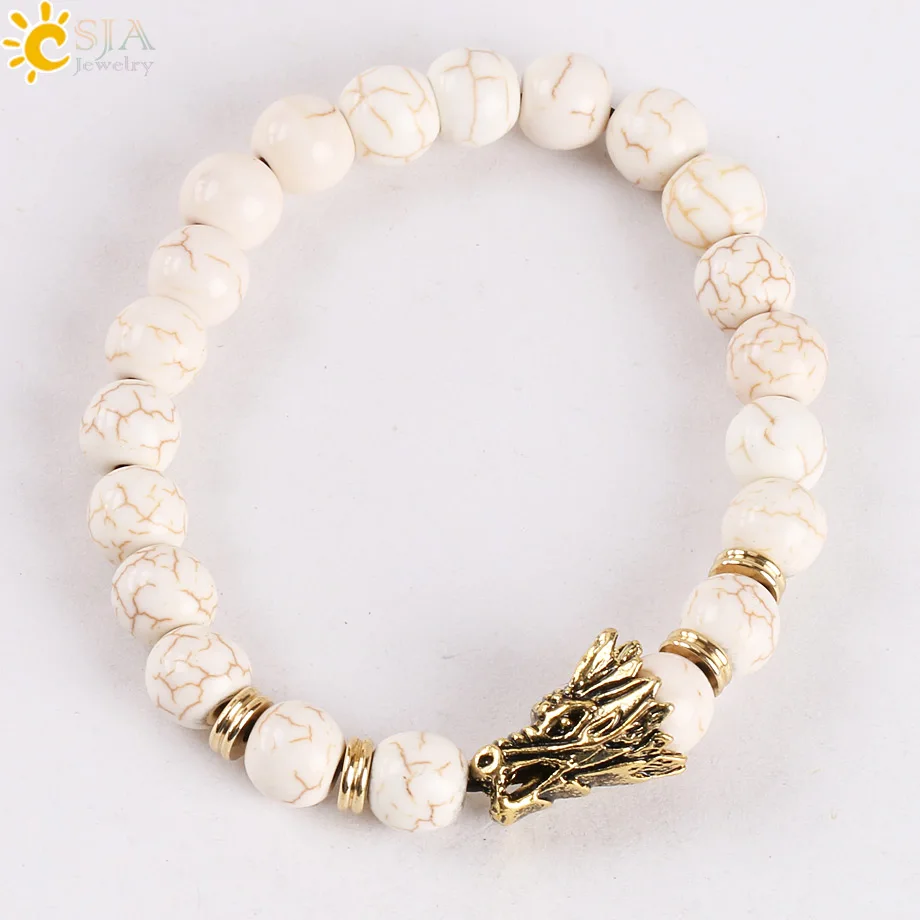 Женский браслет-амулет CSJA в европейском стиле с искусственным камнем античном