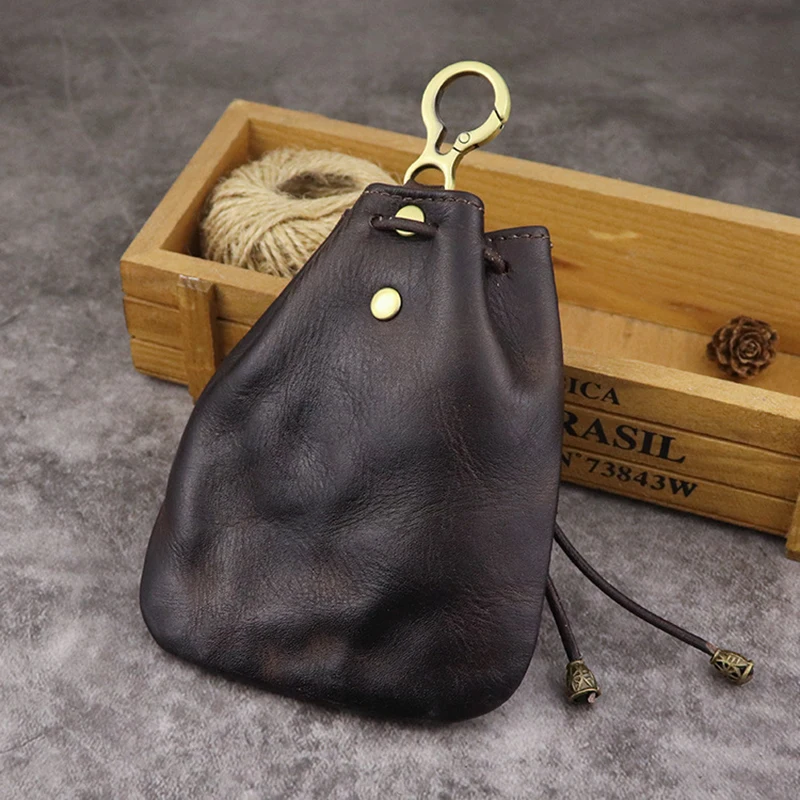 100% из натуральной кожи портмоне для мужчин и женщин в винтажном стиле Короткие