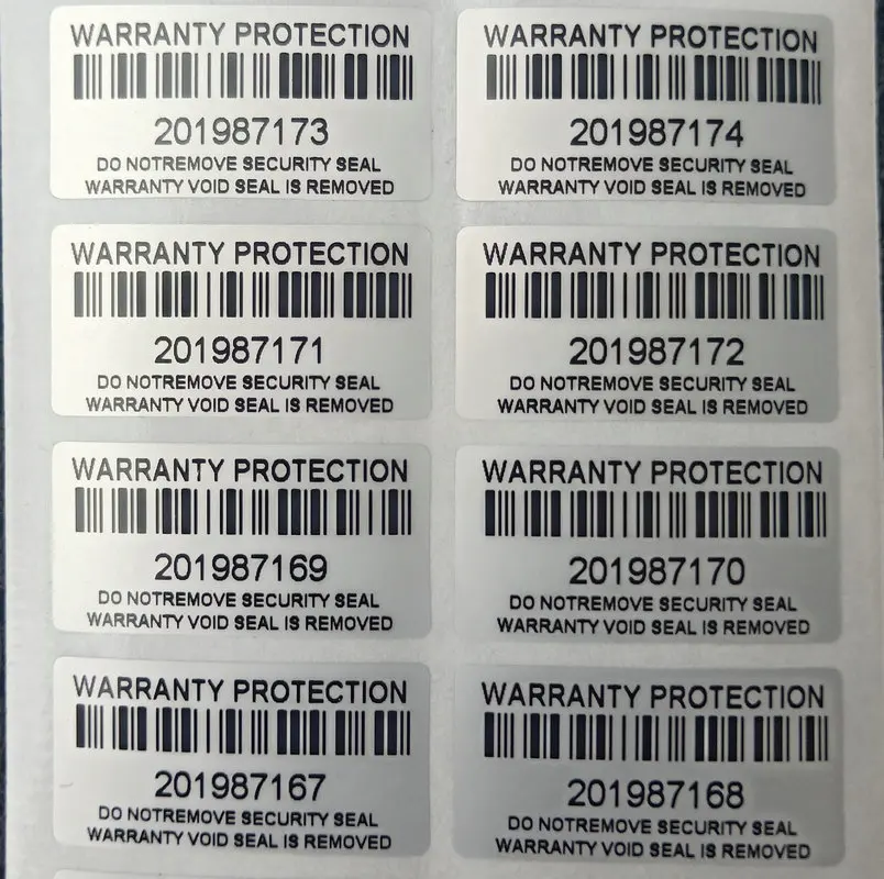 5000PCS protection warranty sticker 30mm x 15mm security seal tamper proof warranty sticker false decal