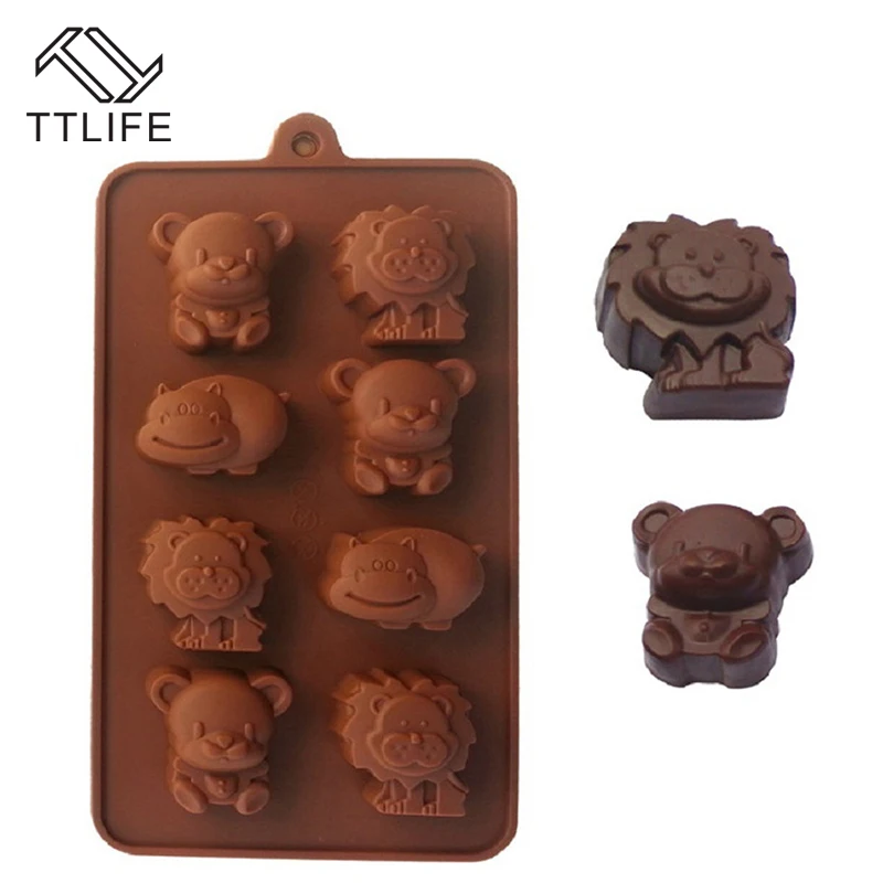 TTLIFE медведь с принтом Лев и Форма силиконовая форма для жидкости шоколадное