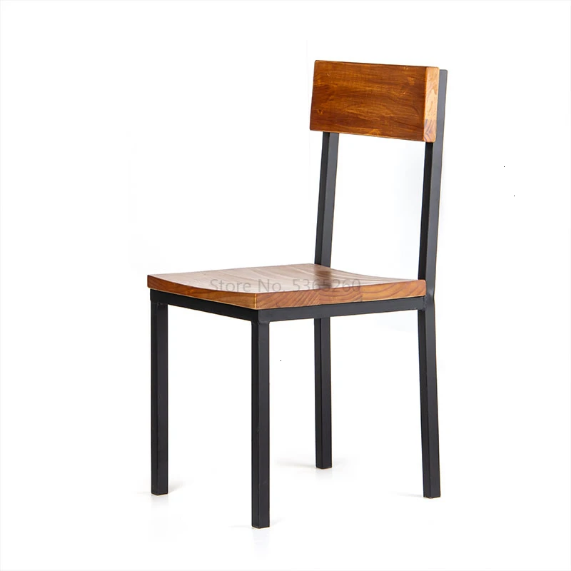 Современный квадратный стул из твердой древесины в стиле индустрия ветер железо