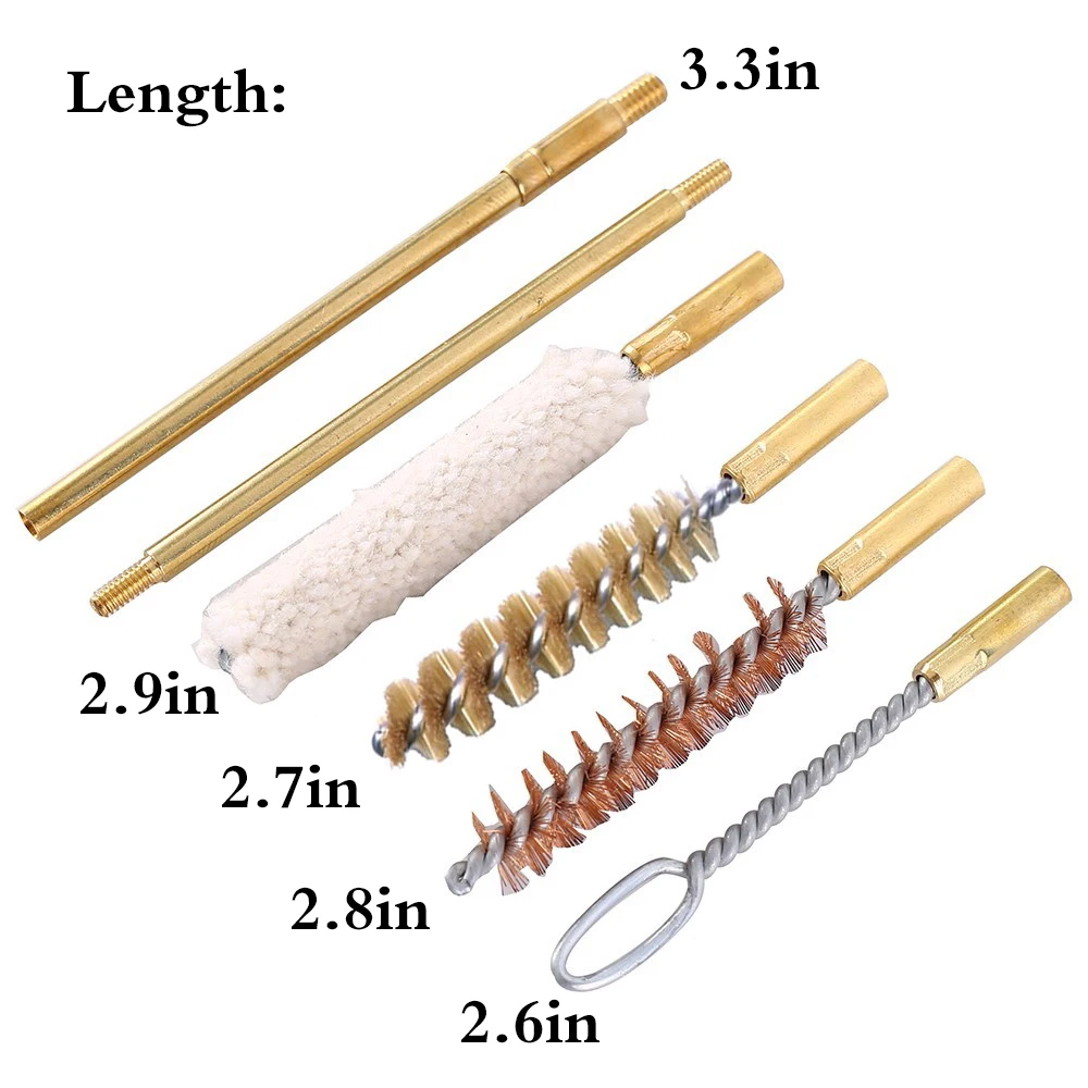 7 шт. набор для чистки тактического пистолета очиститель щетка Cal.38/357/9 мм очистки