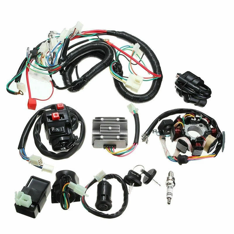 

CDI Ignition Coil Wiring Harness Switch Stator Solenoid Relay Regulator for ATV QUAD 150CC 200CC 250CC 300CC Dirt Bike