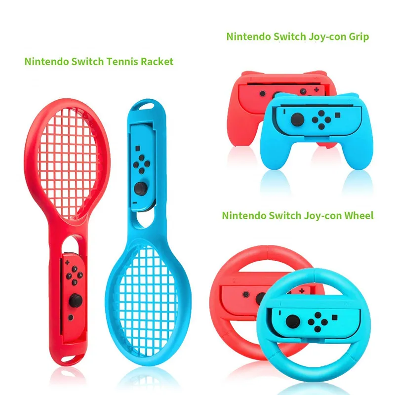 Контроллер ручные ручки Joy-Con чехол Теннисная ракетка Рулевое колесо для Nod ручка переключателя NS N-Switch игровые консольные аксессуары - Цвет: 6 in 1