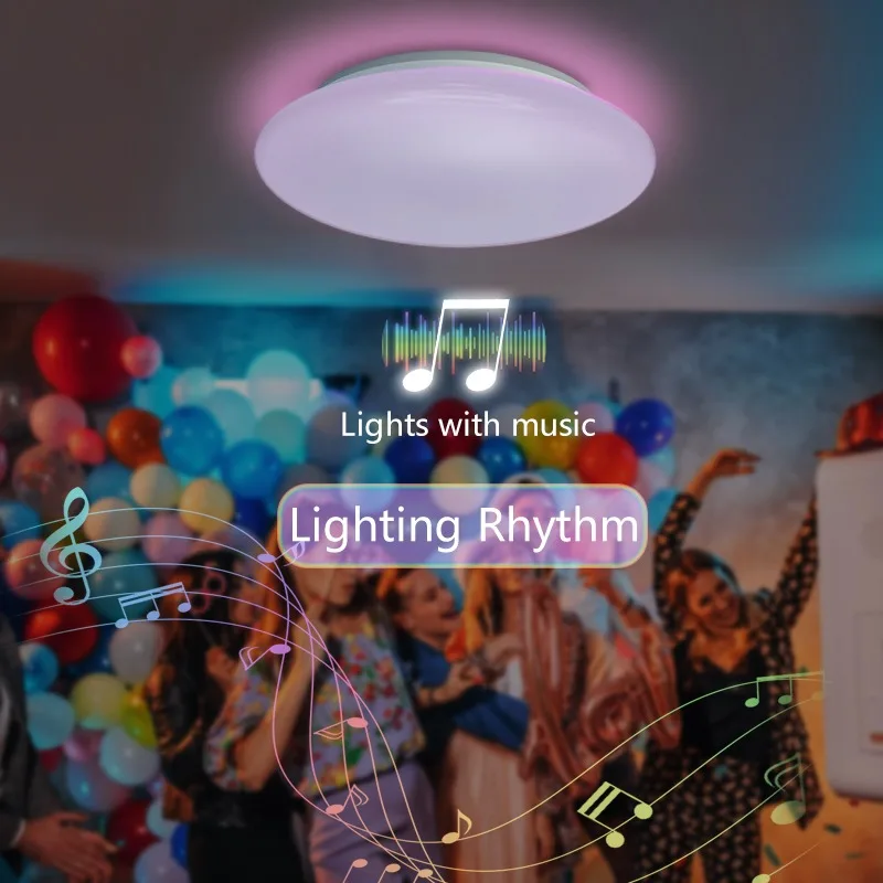 $39.59 MARPOU Smart Led Ceiling Lamp With Alexa/Google Wifi RGB Decorative luminaires Music Ceiling Lights For Dinning room,Living room